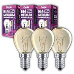 20W E14 Scentsy Light Bulb (Pack of 3) Medium Fancy Globe Incandescent Glass 230V for UK Scentsy Standard Wax Warmers | 2700K Warm White | Dimmable | Pygmy/Small Edison Screw (SES) Base (20, Watts)