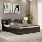 Wakefit Bed | 1 Yr Warranty | King Size Bed, Comes with Storage Box, Noise Free, Density: 680–750 kg/m³, Termite & Borer Resistant, Fits Mattresses Up to 8 Inches(Leo 78 x 72 - Wyoming Maple)