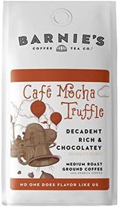 Barnie's Café Mocha Truffle Ground Coffee, Decadent and Rich Chocolate Flavor, Medium Roasted Arabica Coffee Beans, Sugar Free and Nut Free, 12 oz Bag
