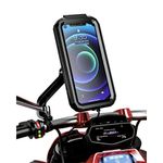 YELLOWFIN Fully Waterproof Mirror Mount Mobile Phone Holder with Fast 15 W Wireless,20 W USB-C Charger & 360° Rotation for Bike-Motorcycle-Scooter Ideal for Maps and GPS Navigation(M18L-A2 Black)
