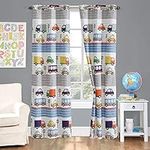 Kids zone Home Linen 2 Panel Curtain Set with Grommet for Boys Girls Teens Bedroom Multicoloured Set Cars Bus Truck Taxi Traffic Light Blue Grey Orange Red Yellow Green Transportation New