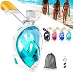 Jolfay Snorkel Mask,180°View Full Face Diving Mask for Adults and Youth,Anti-Fog, Anti-Leak Easy Breathing Swimming Mask (Pack of 1 L/XL)