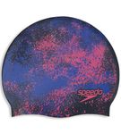 Speedo Unisex Kids Reversible Moulded Silicone Chlorine Resistant Swim Cap for Boys and Girls - Black & Blue