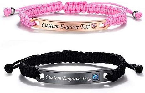 Thintom Love Bracelets for Couples,Stainless Steel Braided Bracelet,Best Gift Ideas for Anniversary,Jewelry for Him and Her (with Gem for Couples)