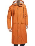 COOFANDY Men's Outdoor Long Hooded Rain Jacket Waterproof Lightweight Active Raincoat Rain Poncho