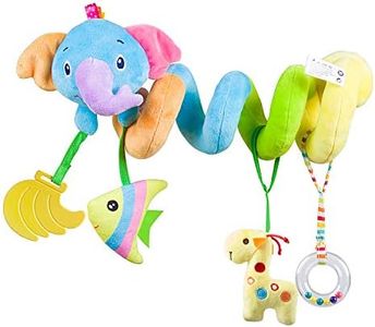 Car Seat Toy, Baby Activity Spiral Plush Hangings Stroller crib pram toy Accessories for boy or Girl(Blue-Elephant)