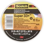 Scotch 3M Super33+ Vinyl Electrical Tape (Black, 3/4 Inch x 66 Inch)