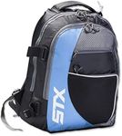 STX Lacrosse Sidewinder Backpack, Unisex, AS BPSD CB/XX, Black/Columbia, One Size