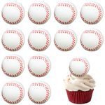 24Pcs Baseball Cupcake Toppers Sport Theme Ball Cupcake Picks for Baseball Theme Baby Shower Kids Birthday Party Cake Decorations