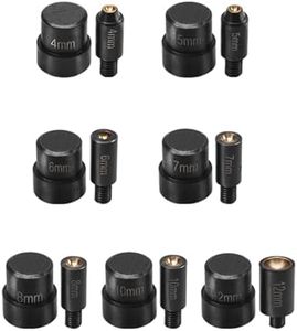 WUTA Hand Press Button Installation Mold Manual Press Mushroom Rivets Installer Tools for 4+5+6+7+8+10+12mm Mushroom Button Studs Installation (7 Pcs)