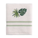 Avanti Linens Viva Palm Collection, Embroidered Hand Towel, White