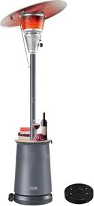 Mars Explo 50,000 BTU Patio Heater for Outdoor Use With Adjustable Heat Focusing Top, Portable Propane Patio Heater with Wheels, Stainless Steel Burner for Porch, Deck, Garden, Commercial (Grey)