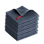 SFTXEY 100% Cotton Kitchen Dish Cloths, 10-Pack Waffle Weave Dish Towels, Ultra Soft Absorbent Quick Drying for Kitchen Towels Set Dish Rags, 12x12 Inches(Dark Gray)