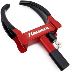 Radikal RK1001 Antivol Roue Voiture, Universel Réglable de 18-29 cm, Serrure Clef Courbé Haute Sécurité, Antirayures, Sabot Bloque Anti vol pour Auto, Camping Car, Remorque, Caravane, Fourgon
