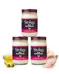 Stokes Real Mayonnaise 3PK, Rich & Creamy Real Mayo, Perfect With Chips Or To Make Delicious Egg Mayo, Smooth & Silky Real Mayonnaise Made With British Free Range Eggs, Perfectly Textured, 345g Jar