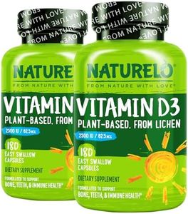 NATURELO Vitamin D3 2500 IU, Joint Support & Bone Health, 180 Count, 2 Pack