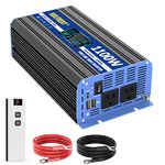 1100 Watt Pure Sine Wave Inverter, 12V DC to 110V 120V AC Converter with Two AC Outlets, USB Ports, Type-C Ports, Remote Controller, LCD Display, Power Inverter 1100W