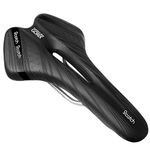 GORIX Bike Saddle Seat Comfortable Cushion with Rail Mountain Road Bicycle for Men and Women (A6-1) (All Black)