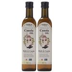 Canola Oil, Twinpack 500ml, Cold-Pressed Non-GMO for Cooking & Dressing by Twinfood (2 bottles)