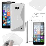 ebestStar - compatible with Microsoft Lumia 640 Case 640 LTE Dual Ultra Thin S-line Cover, Soft Flexible Silicone Gel, Stylus +3 Films, Transparent [Lumia 640: 141.3 x 72.2 x 8.8mm, 5.0'']