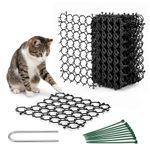 Noctra Cat Deterrent for Gardens, Cat Repellent Spikes for Gardens - 12 Plastic Spikes Prickle Strip Scat Mats, 8 U-Shaped Pegs. Stops Cats, Rabbits, Squirrels from Lawns, Flower Beds, Vegetables