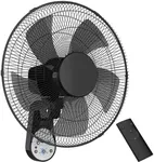 Mirdred Wall Mount Fan, 16 Inch 5 Blades 5 Speeds Wall Fan with Remote Control, 90 Degree 8 Hour Timer Oscillating Fans for Bedroom Home Kitchen, Gym, garage
