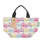 ECO CHIC Lightweight Foldable Insulated Lunch Bag Water Resistant Cooler Bag (Glasses Cats Multiple)