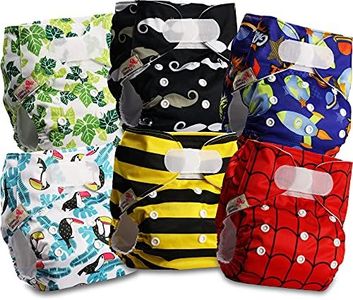 Littles and Bloomz - Pañal reutilizable para bebé con velcro, 6 pañales, FLV2-0609