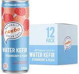 Nexba Naturally Sugar Free Strawberry & Peach Kefir Kombucha, 330 ml Sleek Can (Pack of 12)