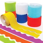 Baker Ross FE443 Rainbow Display Borders - Pack of 8, Corrugated Colour Border for School Classroom Decorations and Bulletin Boards