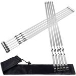 KEYIDO® Kebab Skewers, 55 cm Stainless Steel BBQ Skewers, 10 Pack Extra Long Flat Metal BBQ Barbecue skewers, Reusable Grilling Skewers with Portable Storage Bag (21.7 inch)
