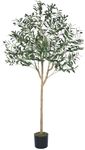 CQURE 5FT Artificial Olive Tree, Ta