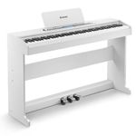 Donner DDP-95 Beginner Digital Piano with 88 Key Weighted Keyboard, Record, 4.3" LCD, 610 Tones, 600 Rhythms, 110 Demos, 3 Piano Teaching Modes, Full Size Piano Keyboard, White
