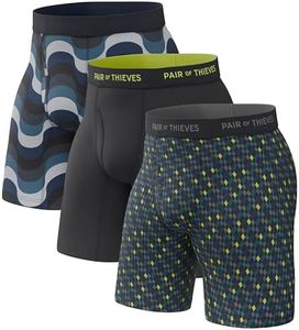 Pair of Thieves Super Fit Long Boxer Briefs for Men - Ultra Soft, Breathable, Quick-Dry Underwear 4-Way Stretch (3 Pack)