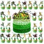 Turtle Cake Topper,25Pcs Turtles Party Decorations,Catoon Cake Decorations for Birthday Party,Birthday Cake Toppers,Cupcake Toppers for Boys Girls Party Supplies