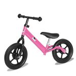 Kobe 12” Sport Bike - No Pedal Balance Bicycle for Kids 18 Months to 5 Years - Includes Safety Pad, Padded Seat, Mini Grips & Flat-Free Tires - Tool-Free Assembly & Adjustments, Steel Pink