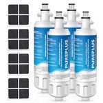 PurePlus MWF Refrigerator Water Filter, Replacement for GE SmartWater MWFP, MWFA, GWF, HDX FMG-1, WFC1201, GSE25GSHECSS, PC75009, RWF1060, 197D6321P006 (Pack of 3)