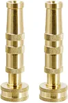 Twinkle Star Heavy-Duty Brass Adjustable Twist Hose Nozzle, Garden Hose Nozzle, Hose Sprayer Nozzle, 2 Pack, TWIS3432