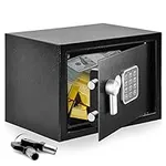Serene Life Home Security Electronic Lock Box - Safe with Mechanical Override, Digital Combination Lock Safe, LED Low Battery Indicator, Includes Mounting Bolts, Keys & (4) x ‘AA’ Batteries SLSFE15