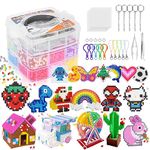 LULUETPUE Fuse Beads Kit,10000PC 5MM Melty Beads Set, Iron Melting Beads Craft Kit with Pegboards,Ironing Paper and Chain Accessories, Arts and Crafts Set for Kids Boys Girls Christmas Birthday Gift