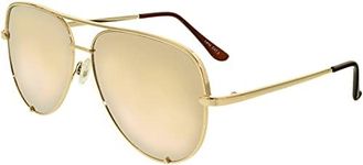 Quay Women's Mirrored High Key QC-000142-GOLD/GOLD Gold Sunglass