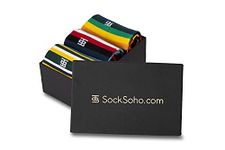 SockSoho Premium Stripe Socks for Men Pack of 3 - (Crew Length|Combed Cotton|Free Size (UK 7-12)), White