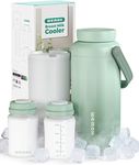 WEMOH 18oz Breast Milk Cooler Bottle-24H Double-Layer Cooling, TSA Approved, 2 Leakproof Bottles & Ice Packs, (Non-Toxic BPA) for Travel, Work, Night Pumping, Gift for New Moms (Green)