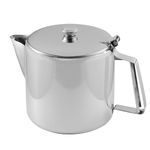 Innoteck Essentials Stainless Steel 2L Tea Pot - Everyday Beverages Server - Canister with Handle and Attached Flip Lid - Easy Pour Spout - Large Capacity Vessel - for Home, Restaurants & Offices