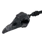 mookaitedecor Agate Geode Healing Crystal Raven Skull Pendant Necklace for Men Women, Semi Precious Stone Crow Head Necklace with Black Cord for Norse Viking Reiki Amulet Birthday Jewellery Gift