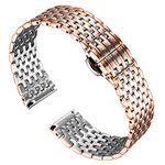 BINLUN Thin Mesh Stainless Steel Watch Bracelets Light Replacement Watch Band Polished Strap for Men Women's Watch 12mm/14mm/16mm/18mm/20mm/22mm with Butterfly Buckle