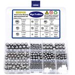 500 PCS Carbon Steel Ball Bearings,Mixing Agitator Balls Assortment Kit Industry Accessories Agitator Balls for Casters,Conveyors,Skates Transportation,Bicycle Mountain Bike Etc