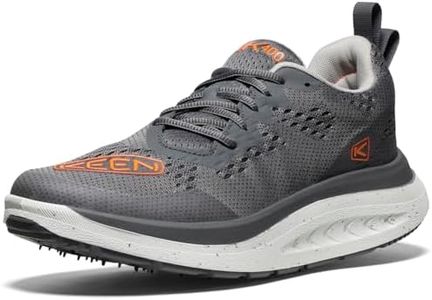 KEEN Men's Wk400 Performance Breathable Walking Shoes, Steel Grey/Scarlet Ibis, 11
