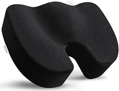 Bomdaia Seat Cushion Pillow for Office Chair, Car Seat Cushion for Desk Chair, Non-Slip Memory Foam Coccyx Seat Cushion for Back, Sciatica & Tailbone Pain Relief (Black)