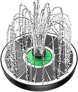 Yzert Solar Fountain Pump Full Glass Panel No Battery, 3.5W Solar Bird Bath Fountains with 4 Fixed Rods & 8 Nozzles, Solar Powered Water Fountain for Bird Bath, Garden, Pond, Pool, Patio,Outdoor